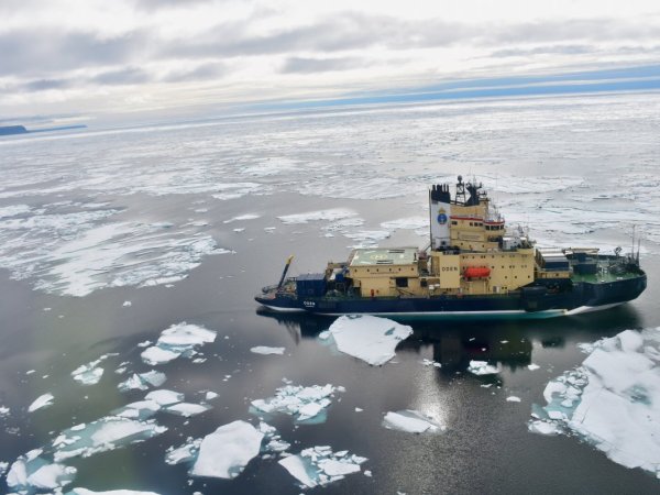 a ship in icy waters (Photo by Hester Blum)